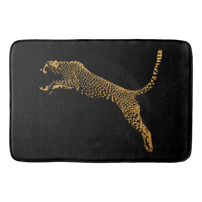 Tapis De Bain Cheetah en or métallique (Devant)