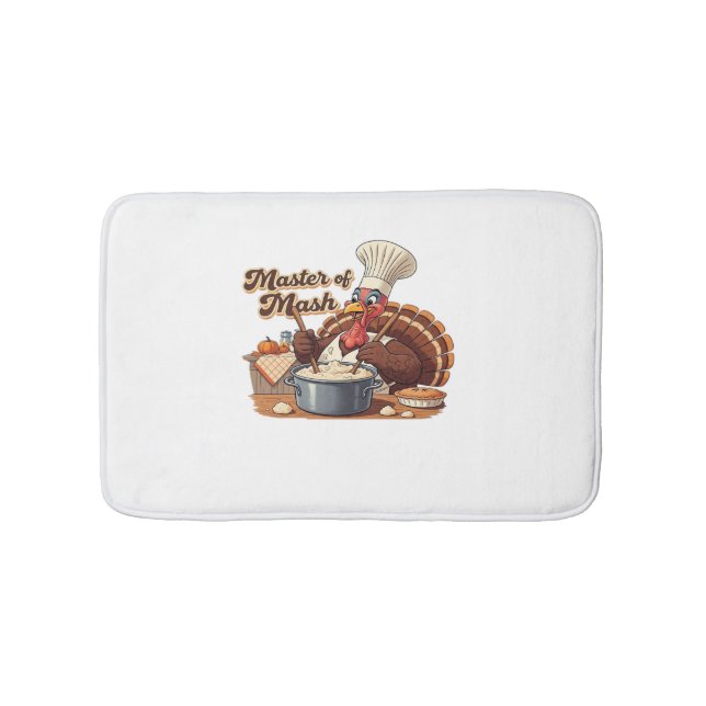 Tapis De Bain Chef rétro Turquie Thanksgiving T-Shirt surdimensi (Devant)