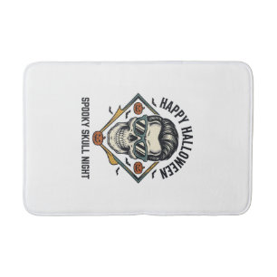 Tapis De Bain Chemise crâne Halloween Gravure vintage Graphique_