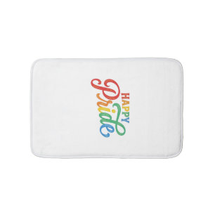 Tapis De Bain Chemise Happy Pride Vintage Rainbow Typography _1