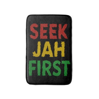 Tapis De Bain Cherchez d'abord Jah Couleurs rastafariennes regga