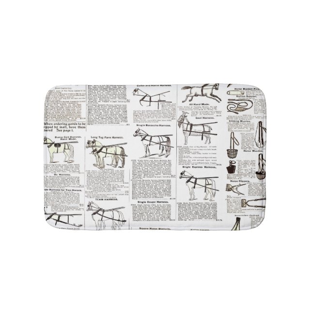 Tapis De Bain Cheval Antique Publicité Journal Art (Devant)