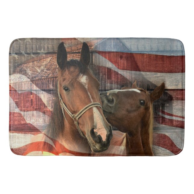Tapis De Bain Cheval Rustic Barne drapeau américain (Devant)