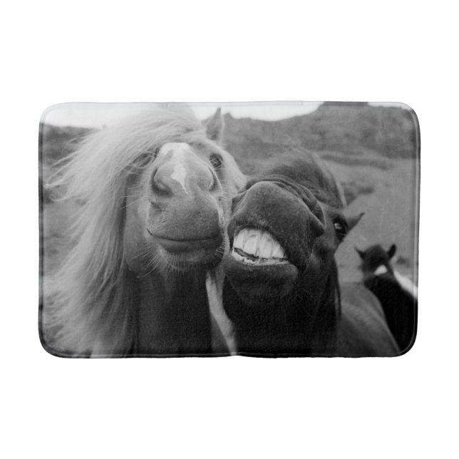 Tapis De Bain Chevaux de sourire des images | de Getty (Devant)