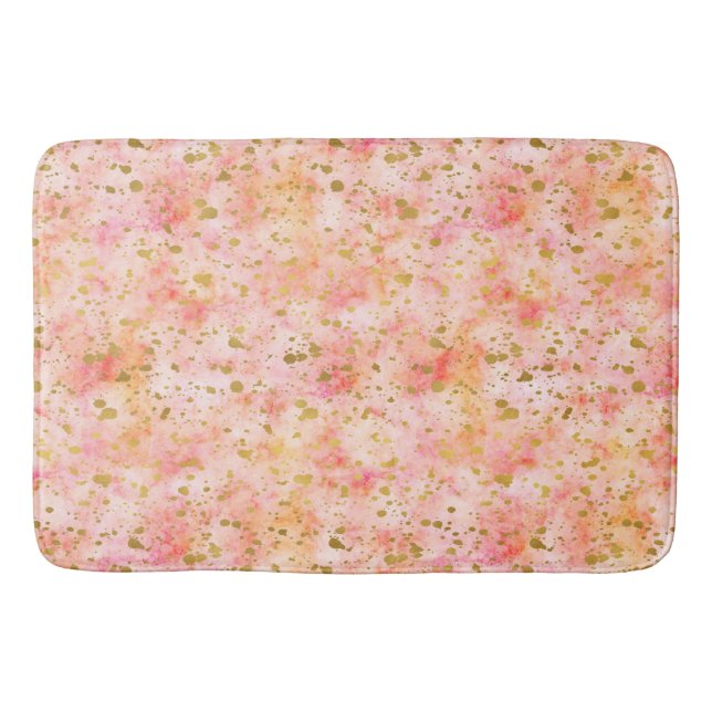 Tapis De Bain Chic Aquarelle Rose Gold Confetti (Devant)