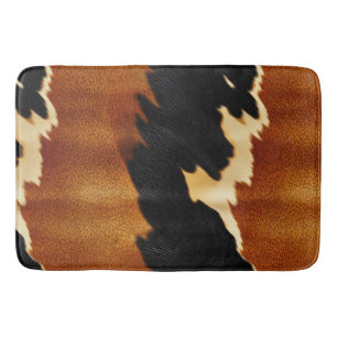 Tapis De Bain Chic Brown Black Cream Western Cowhide