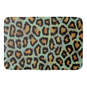 Tapis de bain chic de poster de animal de léopard