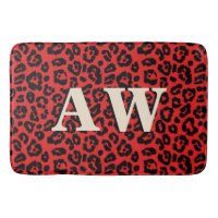 Chic Empreinte de léopard rouge noir