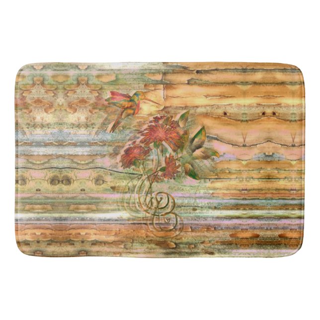 Tapis de bain chic minable de vol de colibri (Devant)
