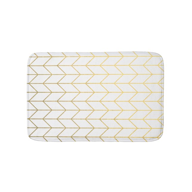 Tapis De Bain Chic moderne d'arrière - plan blanc de Chevron (Devant)