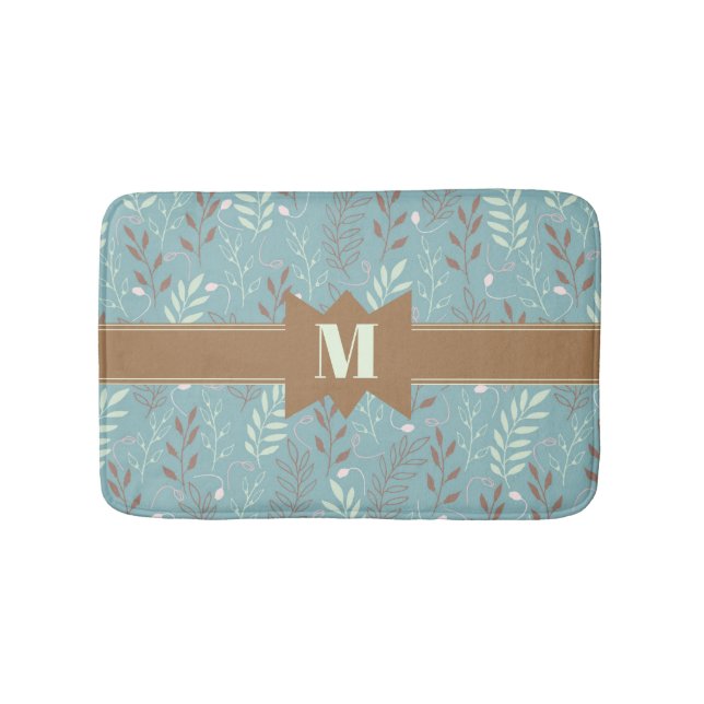Tapis De Bain Chic Monogramme Motif botanique (Devant)