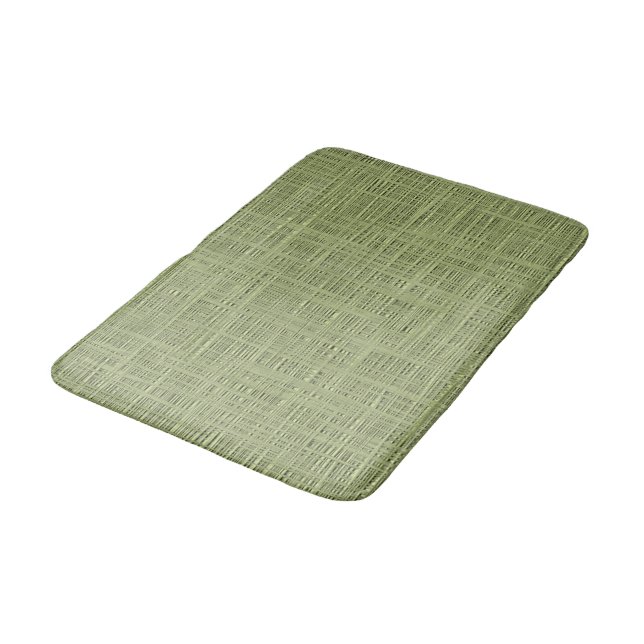 Tapis De Bain Chic Olive Green Faux Jute Weave Fabric Motif (Angle)