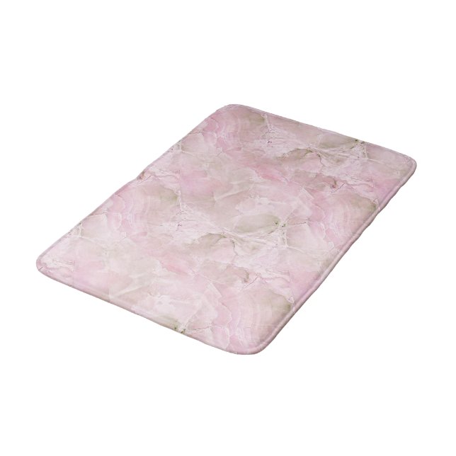 Tapis De Bain Chic Pastel Rose Agate Motif (Angle)