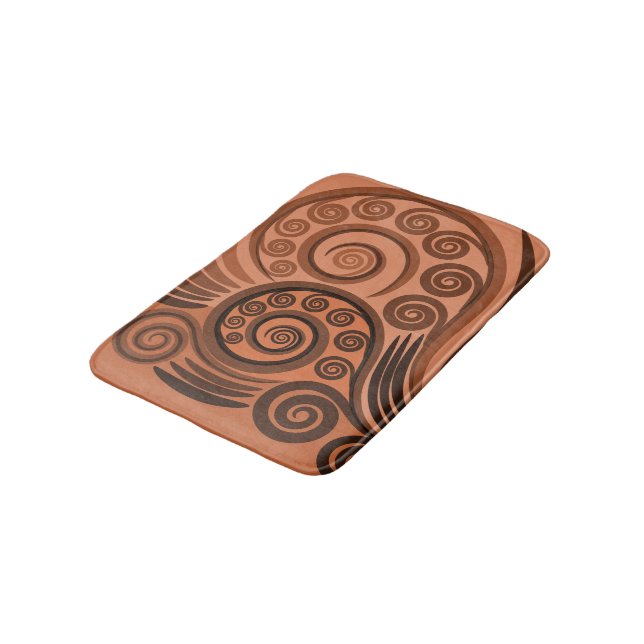 Tapis De Bain Chic Terracotta Fern Frond Swirl Bain Mat (Angle)