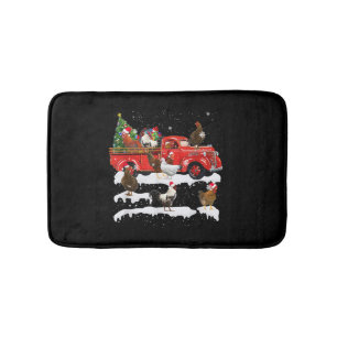Tapis De Bain Chicken équitation Camion Rouge Noël Joyeux Noël
