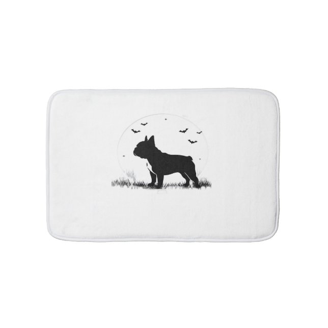 Tapis De Bain Chien à Chien à Chien - Halloween Lune Silhouette  (Devant)