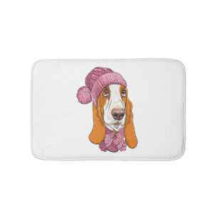 Tapis De Bain chien Basset Hound race en tricot casquette