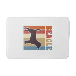 Tapis De Bain Chien Beagle Vintage Dessin Vectoriel à Rayures Ré