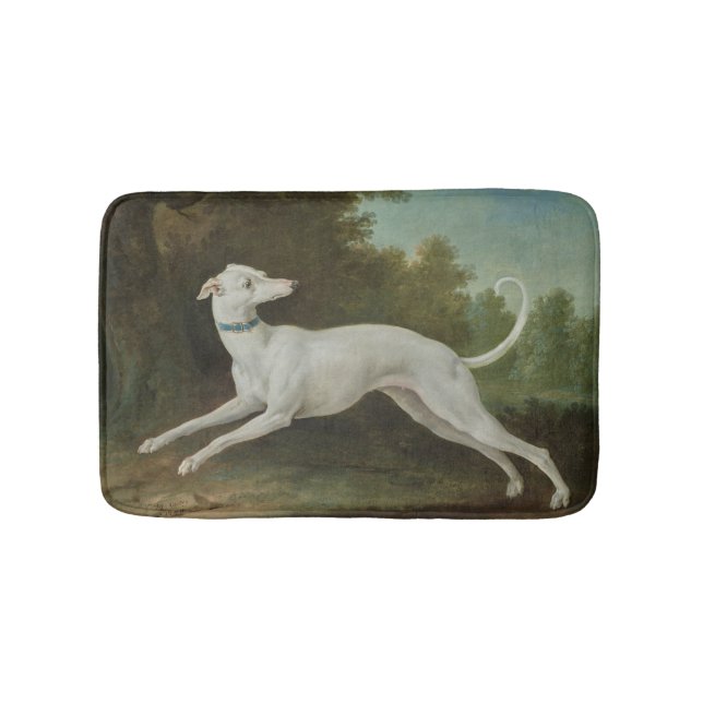 Tapis De Bain Chien blanc gris (par Jean-Baptiste Oudry) (Devant)