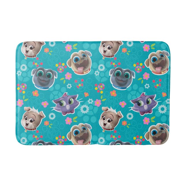 Tapis De Bain Chien Chien Pal | Modèle floral (Devant)