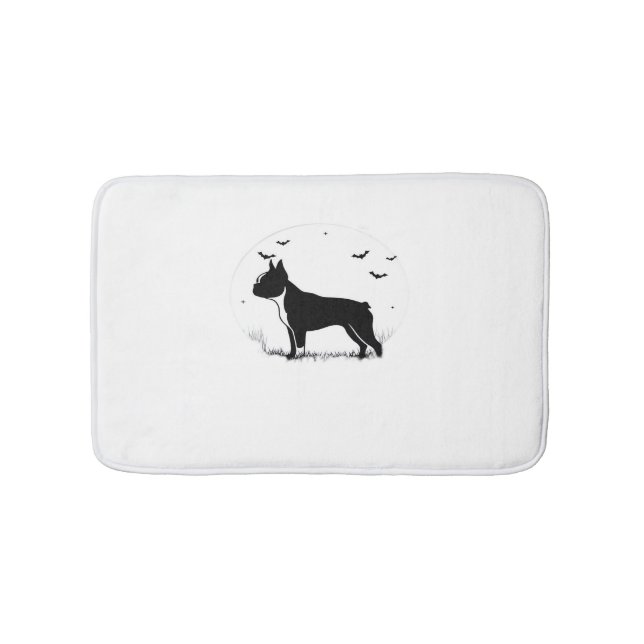 Tapis De Bain Chien de Boston Terrier - Halloween Moon Silhouett (Devant)