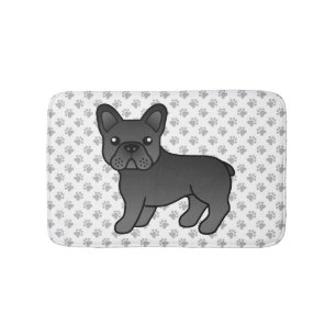 Tapis De Bain Chien de dessin animé mignon Bouledogue français n