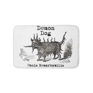 Tapis De Bain Chien Demon Vintage Funny migre