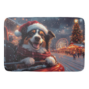 Tapis De Bain Chien Kelpie Australien Montagnes Russes Noël