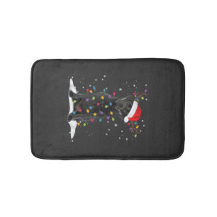 Tapis De Bain Chien Labrador noir Noël Arbre de Noël Lumière Cla