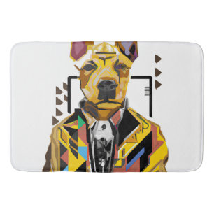 Tapis De Bain Chien portant un costume : Art numérique