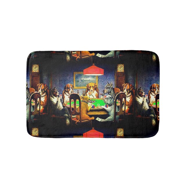 Tapis De Bain Chiens amusants à jouer au poker (Devant)