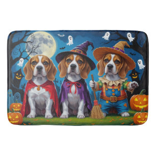 Tapis De Bain Chiens beagles Citrouille Halloween Drôle