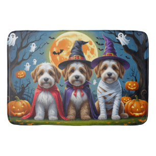 Tapis De Bain Chiens Bernedoodle Citrouille Drôle d'Halloween