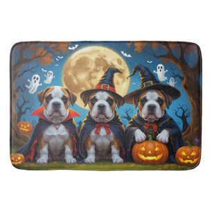 Tapis De Bain Chiens Bullmastiff Citrouille Halloween Funny