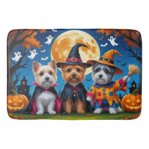 Tapis De Bain Chiens Cairn Terrier Citrouille Halloween Drôle