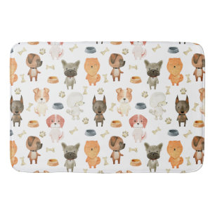 Tapis De Bain Chiens d'aquarelle.