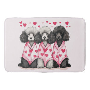 Tapis De Bain Chiens de caniche de la Saint-Valentin