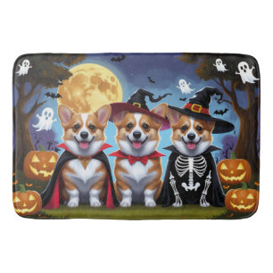 Tapis De Bain Chiens de Corgi Citrouille Halloween Funny