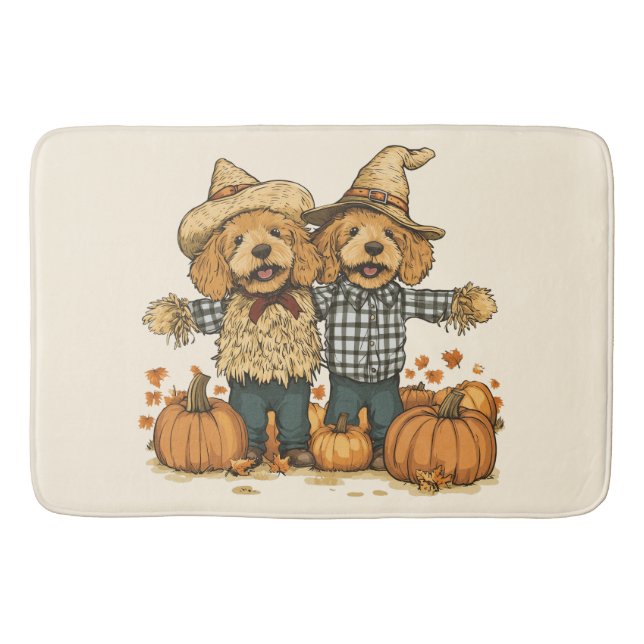 Tapis De Bain Chiens de Goldendoodle de la récolte d'automne (Devant)