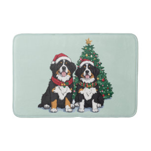 Tapis De Bain Chiens de montagne bernois de Noël
