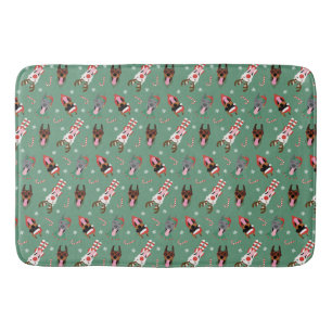 Tapis De Bain Chiens de Noël Dobermann
