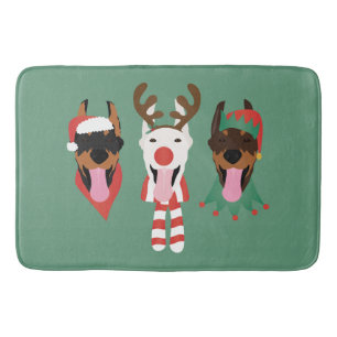 Tapis De Bain Chiens de Noël Dobermann