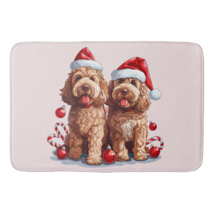 Tapis De Bain Chiens de Noël Goldendoodle