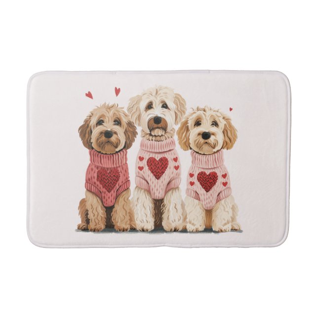 Tapis De Bain Chiens de Valentines Goldendoodle (Devant)