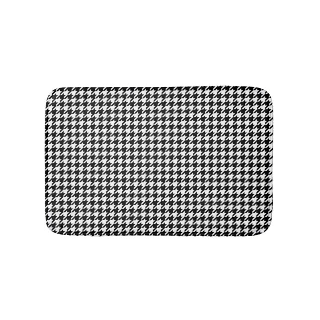 Tapis De Bain Chiffres Abstraits du Tissu blanc noir (Devant)