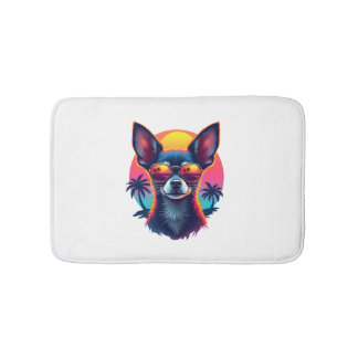 Tapis De Bain Chihuahua Abstract Painting Colour Cute Dog Cop