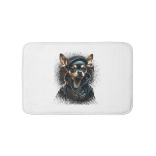 Tapis De Bain Chihuahua Cool Chien Rap Hip-Hop Gangster