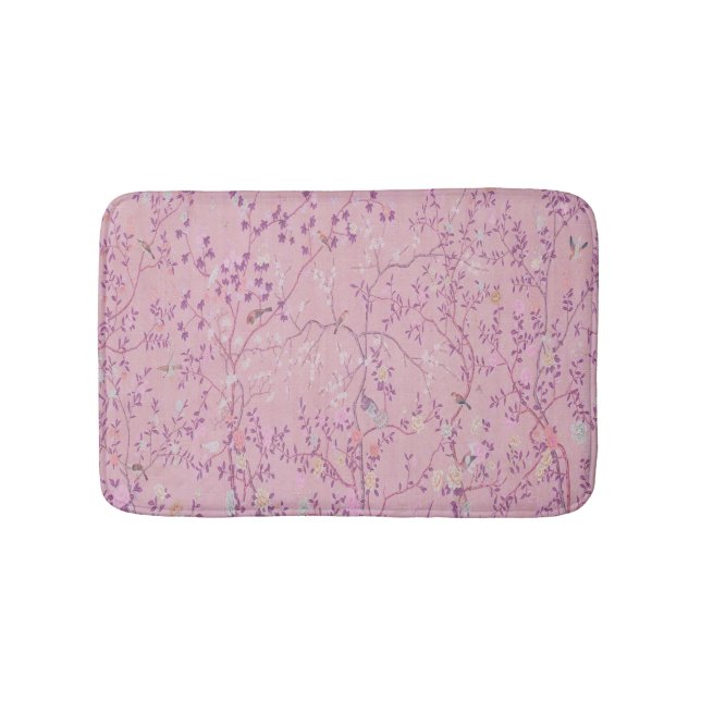 Tapis De Bain Chinoiserie rose moderne Mat de bain (Devant)