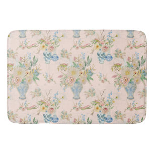 Tapis De Bain Chinoiserie Vase Floral Blush Peony Rose Bain