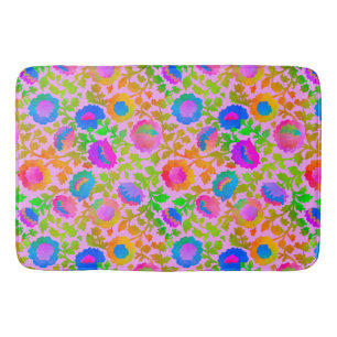 Tapis De Bain Chintz Floral Exotique Rose Pâle